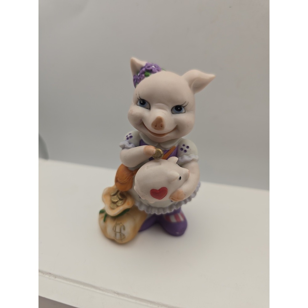 Vtg 1994 BC Bronson Collection Pig Newborn Baby, 3.5" Multicolor